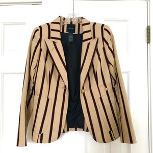 Smythe Duchess Blazer Striped Leather Elbow Patch